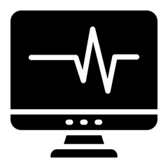 Monitoring icon, heart beat monitor icon