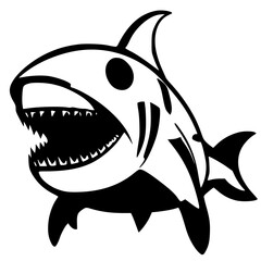 shark logo, black and white logo