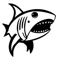 shark cartoon isolated on white