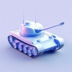 Glossy stylized glass icon of tank, military vehicle,