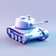 Glossy stylized glass icon of tank, military vehicle,