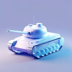 Glossy stylized glass icon of tank, military vehicle,