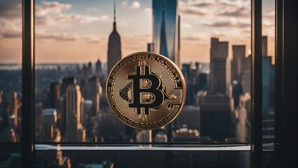 Generative AI. World of bitcoin, crypto world, Bitcoin ruling the town, king of city, Crypto king, Best crypto to buy, Crypto skyline, Bull run, Bear run.