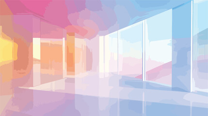 Abstract white and colored gradient glasses interior