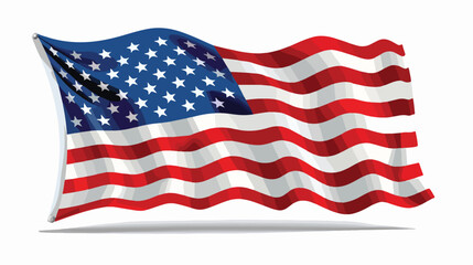 American flag vector icon flat vector 