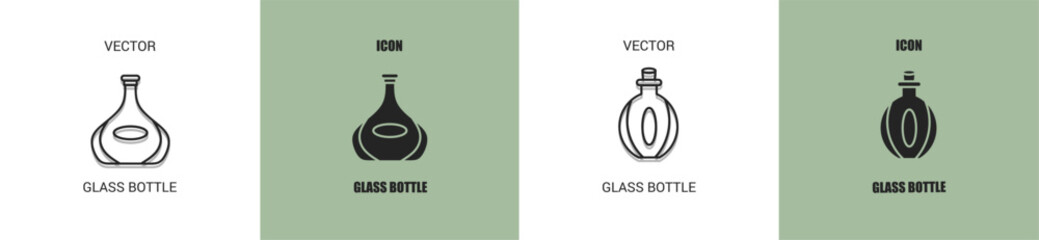 Glass bottle icon line. Glass bottle vector illustration.