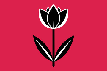 Tulip Icon Vector sitting ups and starring in front