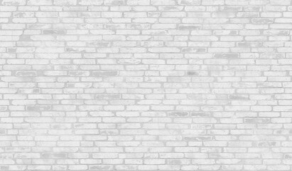 Panoramic background of wide white urban brick wall texture