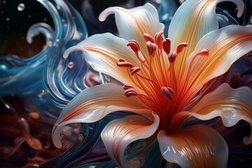 Captivating Paradise flower. Jungle nature petal. Generate AI