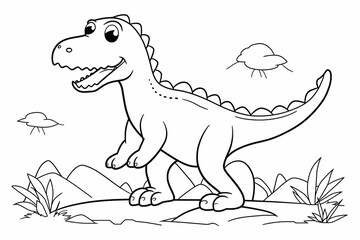 Dinosaur coloring for children to print. Coloring for school. Coloring for the house. Creative hobbies for children. Prehistoric animals.