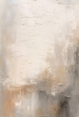 Abstract beige and brown oil painting, neutral tones, textured canvas - obrazy, fototapety, plakaty
