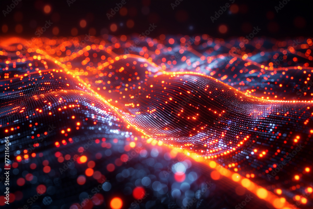 Fototapete abstract background. connecting dots and lines data technology
