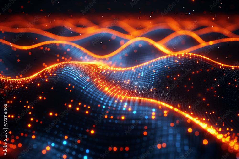 Fototapete abstract background. connecting dots and lines data technology