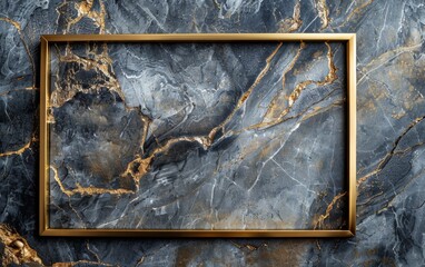 Golden frame on a marble background