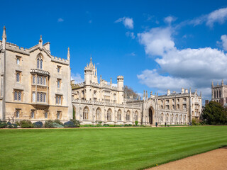 Heritage building of St John's College on the campus. It is one of the wealthiest and most prestigious colleges within Cambridge University, England.