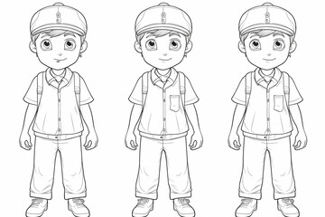 Fototapeta na wymiar Coloring pages of characters for children to print. Coloring for school. Coloring for the house. Creative hobbies for children. Coloring page to print.