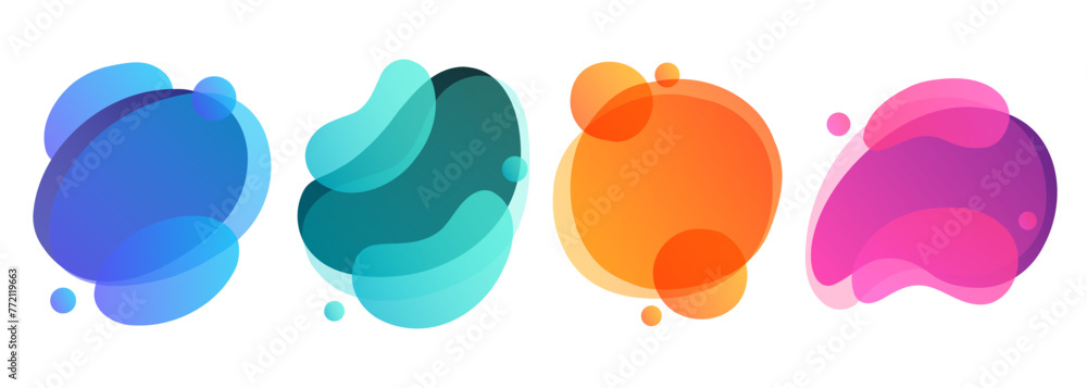 Aufkleber bright splashes. set of abstract liquid shapes. dynamic vibrant color backgrounds for creative graph