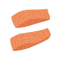 Fish steak doodle icon. Vector illustration of grilled red fish isolated on white. - 772119610