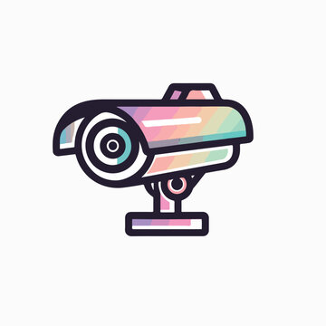Cctv camera in cartoon, doodle style. Image for t-shirt, web, mobile apps and ui. Isolated 2d vector illustration in logo, icon, sketch style, Eps 10. AI Generative