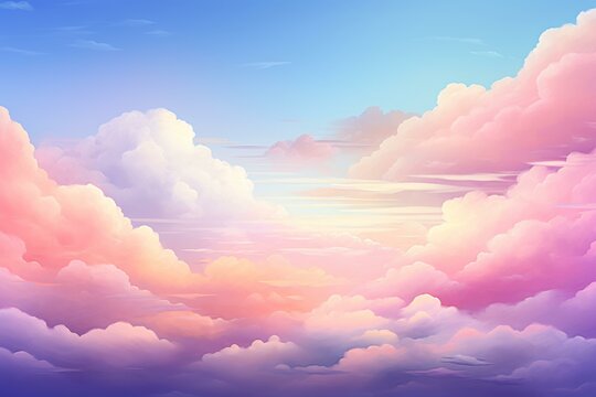Radiant Pink clouds. Light soft gradient. Generate Ai