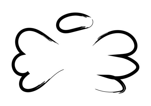 Icono negro de alas de ángel hecho con trazado de pincel. 