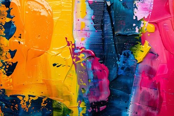 : A vibrant abstract painting with a mix of colors and textures