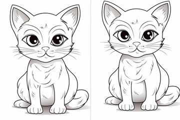 Cat coloring for children to print. Coloring for school. Coloring for the house. Creative hobbies for children.  Coloring page to print.