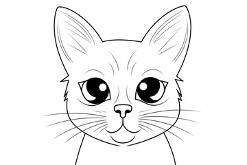 Cat coloring for children to print. Coloring for school. Coloring for the house. Creative hobbies for children.  Coloring page to print.
