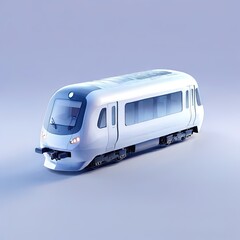 Glossy stylized glass icon of train, tram, trolley, engine