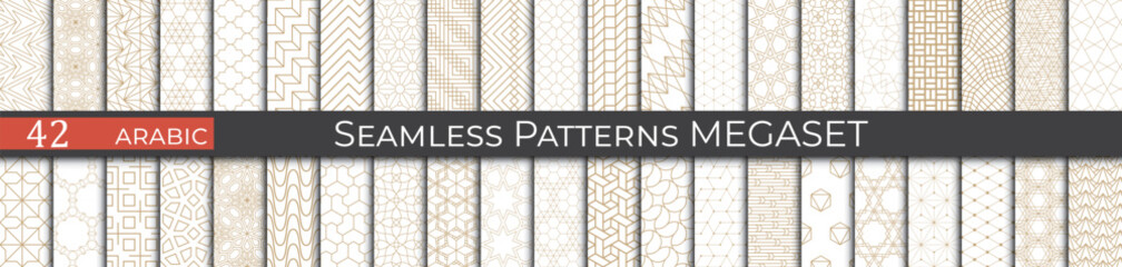 Golden arabice pattern set. Ethnic fashion pattern design. - 772124648