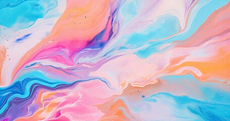 Abstract fluid art background with swirling colors and patterns - obrazy, fototapety, plakaty
