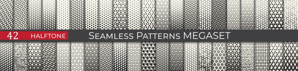 Triangle halftone pattern set. Unique hipster deco graphic. Subtle black and white patterns. - 772125096