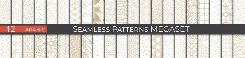 Golden arabice pattern set. Ethnic fashion pattern design. - 772125827