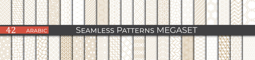 Golden arabice pattern set. Ethnic fashion pattern design. - 772126017