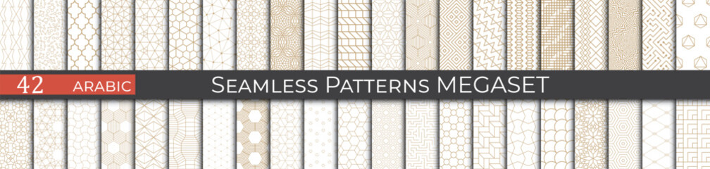 Golden arabice pattern set. Ethnic fashion pattern design. - 772126042