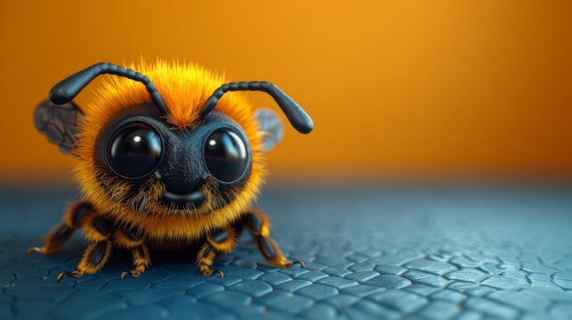 An adorable cartoon of a bee