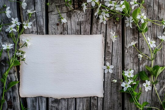 Rustic Wood Frame with Ivy background - Powered by Adobe