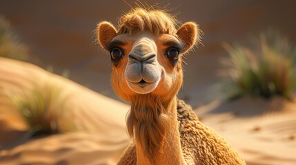 A cute cartoon of a camel - obrazy, fototapety, plakaty