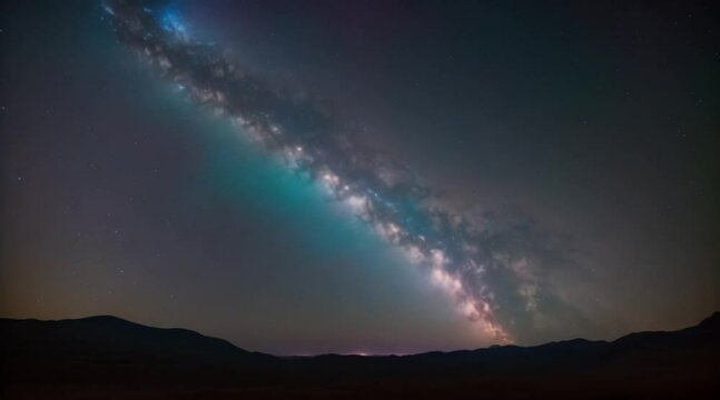 Time lapse of the milky way galaxy, clear sky of a starry night