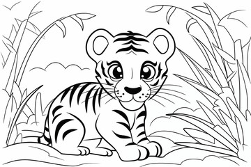  Coloring pages of jungle animals for children to print. Coloring for school. Coloring for the house. Creative hobbies for children. Coloring page to print.