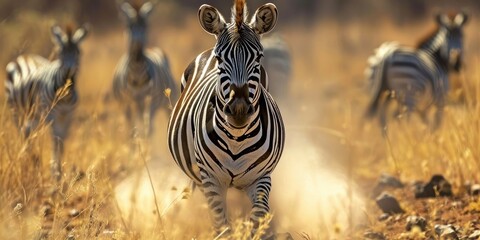 Burchell's zebra in South Africa displaying flehmen response, Generative AI  - obrazy, fototapety, plakaty