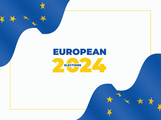 European Election 2024 banner. Background design for EU vote 2024. creative wide abstract banner created with simple geometric shapes. EPS vector illustration