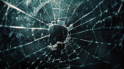 Obraz premium Broken Glass A Reflection of the Digital Age Generative AI