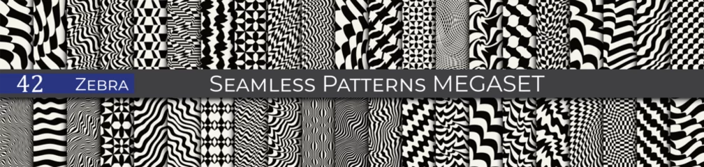Poster Im Rahmen Cool vector zebra pattern set. Hipster minimal pattern collection. © sunspire