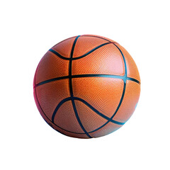 Basketball close up on transparent background, sports equipment, ball game, team sport