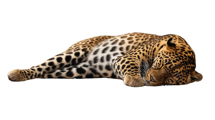 Obraz premium leopard isolated on transparent background
