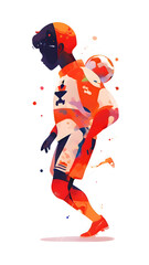 Obraz premium football player in silhouette holding a ball, representing sports and athleticism