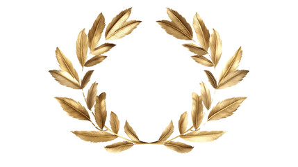 gold laurel wreath isolated on transparent background