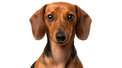 portrait of a dachshund isolated on transparent background