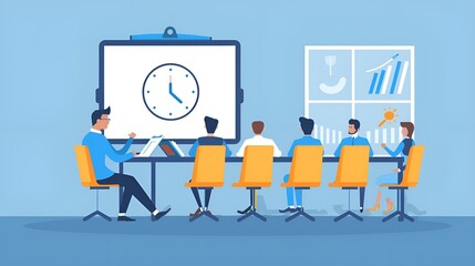 Businessman Leading Workshop on Time Management Skills, Time management skills, workshop, businessman